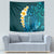 Turquosie Polynesia Tapestry Plumeria Tropical Leaves With Galaxy Polynesian Art LT14 - Polynesian Pride