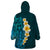 Turquosie Polynesia Wearable Blanket Hoodie Plumeria Tropical Leaves With Galaxy Polynesian Art LT14 - Polynesian Pride