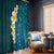 Turquosie Polynesia Window Curtain Plumeria Tropical Leaves With Galaxy Polynesian Art LT14 - Polynesian Pride