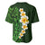 Green Polynesia Baseball Jersey Plumeria Tropical Leaves With Galaxy Polynesian Art LT14 - Polynesian Pride