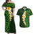 Green Polynesia Couples Matching Off Shoulder Maxi Dress and Hawaiian Shirt Plumeria Tropical Leaves With Galaxy Polynesian Art LT14 Green - Polynesian Pride