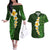 Green Polynesia Couples Matching Off The Shoulder Long Sleeve Dress and Hawaiian Shirt Plumeria Tropical Leaves With Galaxy Polynesian Art LT14 Green - Polynesian Pride