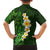 Green Polynesia Family Matching Long Sleeve Bodycon Dress and Hawaiian Shirt Plumeria Tropical Leaves With Galaxy Polynesian Art LT14 - Polynesian Pride