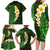 Green Polynesia Family Matching Long Sleeve Bodycon Dress and Hawaiian Shirt Plumeria Tropical Leaves With Galaxy Polynesian Art LT14 - Polynesian Pride