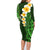 Green Polynesia Family Matching Long Sleeve Bodycon Dress and Hawaiian Shirt Plumeria Tropical Leaves With Galaxy Polynesian Art LT14 - Polynesian Pride