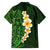 Green Polynesia Family Matching Short Sleeve Bodycon Dress and Hawaiian Shirt Plumeria Tropical Leaves With Galaxy Polynesian Art LT14 - Polynesian Pride