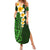 Green Polynesia Family Matching Summer Maxi Dress and Hawaiian Shirt Plumeria Tropical Leaves With Galaxy Polynesian Art LT14 Mom's Dress Green - Polynesian Pride