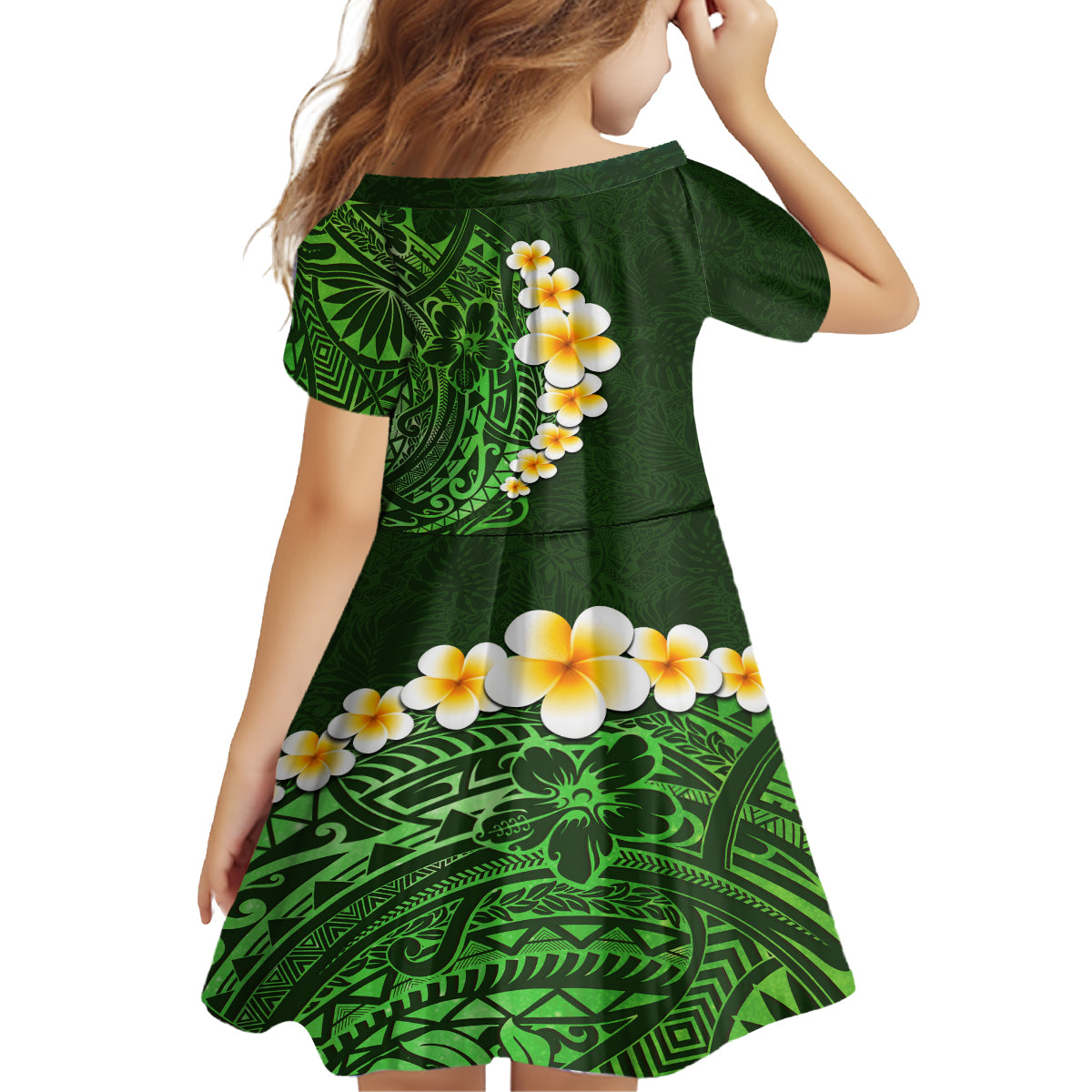 Green Polynesia Family Matching Tank Maxi Dress and Hawaiian Shirt Plumeria Tropical Leaves With Galaxy Polynesian Art LT14 - Polynesian Pride