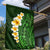 Green Polynesia Garden Flag Plumeria Tropical Leaves With Galaxy Polynesian Art LT14 - Polynesian Pride