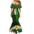 Green Polynesia Mermaid Dress Plumeria Tropical Leaves With Galaxy Polynesian Art LT14 - Polynesian Pride