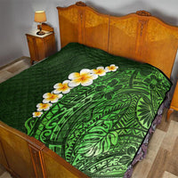 Green Polynesia Quilt Plumeria Tropical Leaves With Galaxy Polynesian Art LT14 - Polynesian Pride