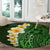 Green Polynesia Round Carpet Plumeria Tropical Leaves With Galaxy Polynesian Art LT14 - Polynesian Pride