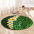 Green Polynesia Round Carpet Plumeria Tropical Leaves With Galaxy Polynesian Art LT14 - Polynesian Pride