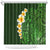 Green Polynesia Shower Curtain Plumeria Tropical Leaves With Galaxy Polynesian Art LT14 Green - Polynesian Pride