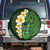 Green Polynesia Spare Tire Cover Plumeria Tropical Leaves With Galaxy Polynesian Art LT14 - Polynesian Pride