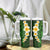 Green Polynesia Tumbler With Handle Plumeria Tropical Leaves With Galaxy Polynesian Art