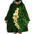 Green Polynesia Wearable Blanket Hoodie Plumeria Tropical Leaves With Galaxy Polynesian Art LT14 - Polynesian Pride