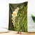 Lime Green Tropical Plumeria With Galaxy Polynesian Art Blanket LT14 Lime Green - Polynesian Pride