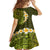 Lime Green Tropical Plumeria With Galaxy Polynesian Art Family Matching Long Sleeve Bodycon Dress and Hawaiian Shirt LT14 - Polynesian Pride