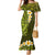 Lime Green Tropical Plumeria With Galaxy Polynesian Art Family Matching Mermaid Dress and Hawaiian Shirt LT14 Mom's Dress Lime Green - Polynesian Pride