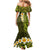 Lime Green Tropical Plumeria With Galaxy Polynesian Art Family Matching Mermaid Dress and Hawaiian Shirt LT14 - Polynesian Pride