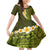 Lime Green Tropical Plumeria With Galaxy Polynesian Art Family Matching Off Shoulder Maxi Dress and Hawaiian Shirt LT14 Daughter's Dress Lime Green - Polynesian Pride