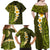 Lime Green Tropical Plumeria With Galaxy Polynesian Art Family Matching Off Shoulder Maxi Dress and Hawaiian Shirt LT14 - Polynesian Pride