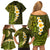 Lime Green Tropical Plumeria With Galaxy Polynesian Art Family Matching Off Shoulder Short Dress and Hawaiian Shirt LT14 - Polynesian Pride