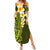 Lime Green Tropical Plumeria With Galaxy Polynesian Art Family Matching Summer Maxi Dress and Hawaiian Shirt LT14 Mom's Dress Lime Green - Polynesian Pride