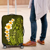 Lime Green Tropical Plumeria With Galaxy Polynesian Art Luggage Cover LT14 Lime Green - Polynesian Pride