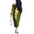 Lime Green Tropical Plumeria With Galaxy Polynesian Art Off The Shoulder Long Sleeve Dress LT14 - Polynesian Pride