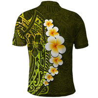 Lime Green Tropical Plumeria With Galaxy Polynesian Art Polo Shirt LT14 - Polynesian Pride