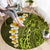 Lime Green Tropical Plumeria With Galaxy Polynesian Art Round Carpet LT14 - Polynesian Pride