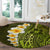 Lime Green Tropical Plumeria With Galaxy Polynesian Art Round Carpet LT14 - Polynesian Pride