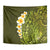 Lime Green Tropical Plumeria With Galaxy Polynesian Art Tapestry LT14 - Polynesian Pride