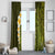 Lime Green Tropical Plumeria With Galaxy Polynesian Art Window Curtain LT14 - Polynesian Pride