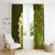 Lime Green Tropical Plumeria With Galaxy Polynesian Art Window Curtain LT14 - Polynesian Pride