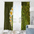 Lime Green Tropical Plumeria With Galaxy Polynesian Art Window Curtain LT14 - Polynesian Pride