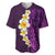 Purple Tropical Plumeria With Galaxy Polynesian Art Baseball Jersey LT14 Purple - Polynesian Pride