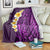 Purple Tropical Plumeria With Galaxy Polynesian Art Blanket LT14 - Polynesian Pride