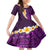 Purple Tropical Plumeria With Galaxy Polynesian Art Family Matching Long Sleeve Bodycon Dress and Hawaiian Shirt LT14 Daughter's Dress Purple - Polynesian Pride