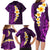 Purple Tropical Plumeria With Galaxy Polynesian Art Family Matching Long Sleeve Bodycon Dress and Hawaiian Shirt LT14 - Polynesian Pride