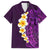 Purple Tropical Plumeria With Galaxy Polynesian Art Family Matching Long Sleeve Bodycon Dress and Hawaiian Shirt LT14 Dad's Shirt - Short Sleeve Purple - Polynesian Pride