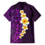 Purple Tropical Plumeria With Galaxy Polynesian Art Family Matching Long Sleeve Bodycon Dress and Hawaiian Shirt LT14 - Polynesian Pride