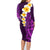 Purple Tropical Plumeria With Galaxy Polynesian Art Family Matching Long Sleeve Bodycon Dress and Hawaiian Shirt LT14 - Polynesian Pride