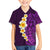 Purple Tropical Plumeria With Galaxy Polynesian Art Family Matching Long Sleeve Bodycon Dress and Hawaiian Shirt LT14 Son's Shirt Purple - Polynesian Pride