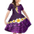 Purple Tropical Plumeria With Galaxy Polynesian Art Family Matching Mermaid Dress and Hawaiian Shirt LT14 Daughter's Dress Purple - Polynesian Pride