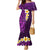 Purple Tropical Plumeria With Galaxy Polynesian Art Family Matching Mermaid Dress and Hawaiian Shirt LT14 Mom's Dress Purple - Polynesian Pride