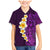 Purple Tropical Plumeria With Galaxy Polynesian Art Family Matching Mermaid Dress and Hawaiian Shirt LT14 Son's Shirt Purple - Polynesian Pride