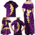 Purple Tropical Plumeria With Galaxy Polynesian Art Family Matching Off Shoulder Maxi Dress and Hawaiian Shirt LT14 - Polynesian Pride